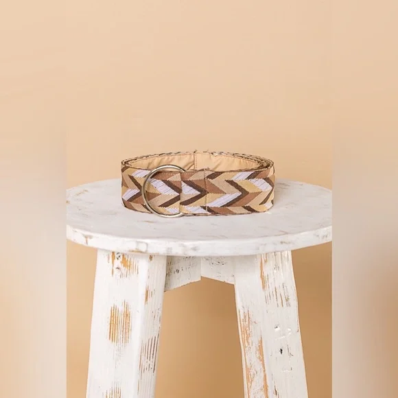 POL Chevron Pattern 0 Ring Belt - Picture 3 of 4